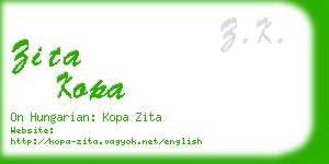 zita kopa business card